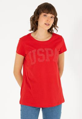 Kadın Kırmızı Bisiklet Yaka Basic Tişört - 50262670176