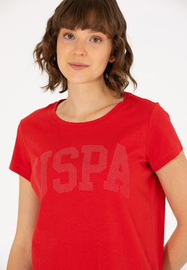 Kadın Kırmızı Bisiklet Yaka Basic Tişört - 50262670176