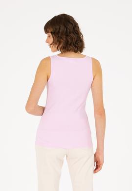 Kadın Manolya Bisiklet Yaka Kolsuz Basic Tişört - 50262673137