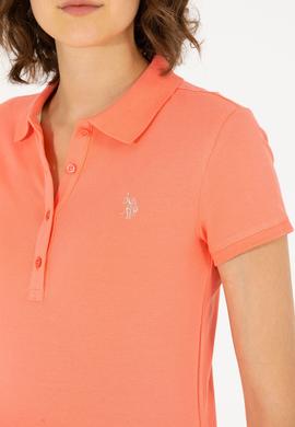 Kadın Somon Basic Polo Yaka Tişört - 50262675078