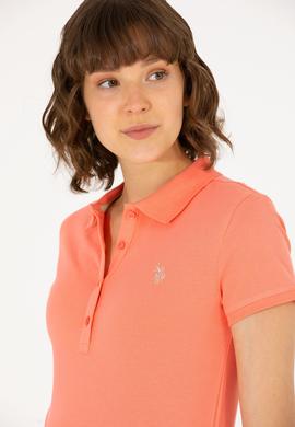 Kadın Somon Basic Polo Yaka Tişört - 50262675078