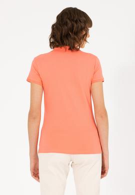 Kadın Somon Basic Polo Yaka Tişört - 50262675078