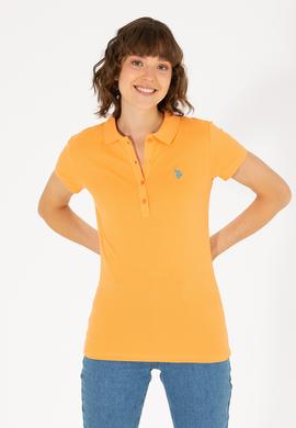 Kadın Turuncu Basic Polo Yaka Tişört - 50262675126