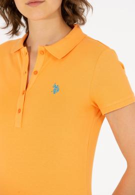 Kadın Turuncu Basic Polo Yaka Tişört - 50262675126