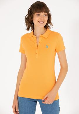 Kadın Turuncu Basic Polo Yaka Tişört - 50262675126