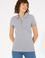 Kadın Gri Melanj Basic Polo Yaka Tişört