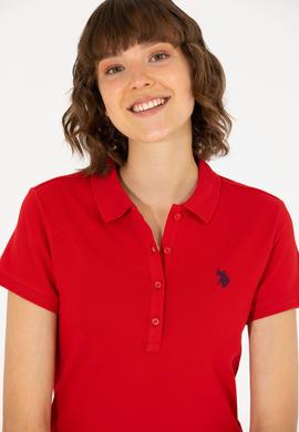 Kadın Kırmızı Basic Polo Yaka Tişört - 50262675142