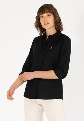 Kadın Siyah Uzun Kollu Basic Gömlek - 50262849032