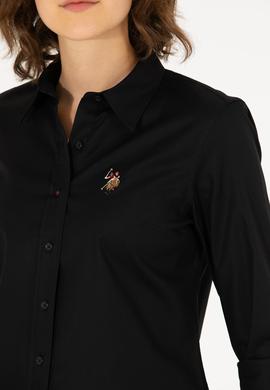 Kadın Siyah Uzun Kollu Basic Gömlek - 50262849032