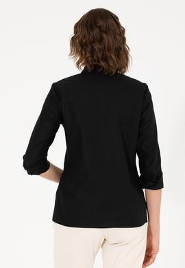Kadın Siyah Uzun Kollu Basic Gömlek - 50262849032