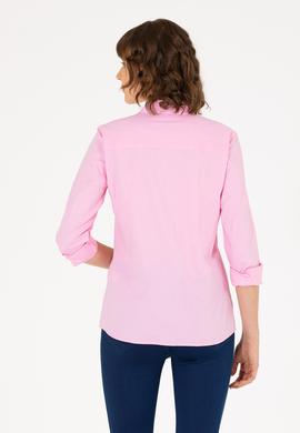 Kadın Manolya Uzun Kollu Basic Gömlek - 50262849059