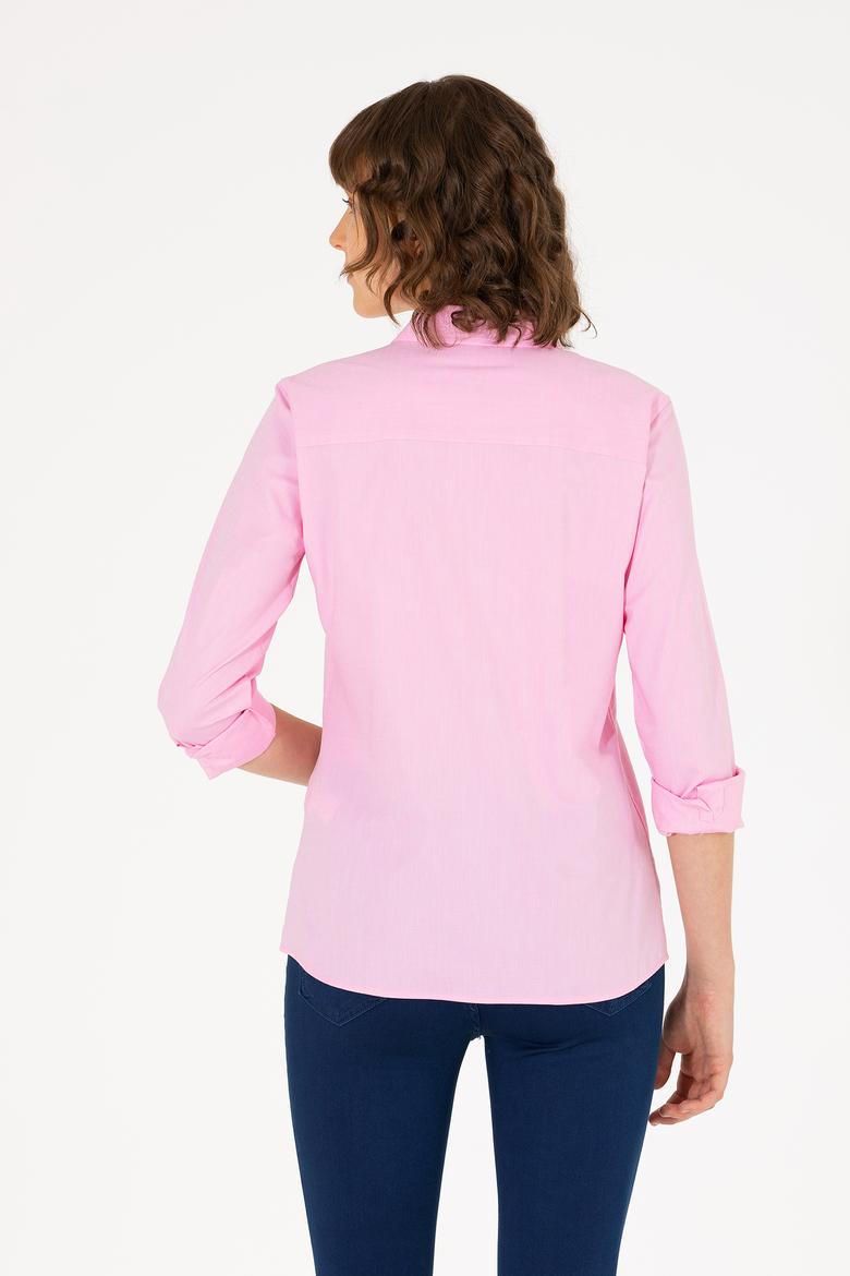 Kadın Manolya Uzun Kollu Basic Gömlek - 50262849059