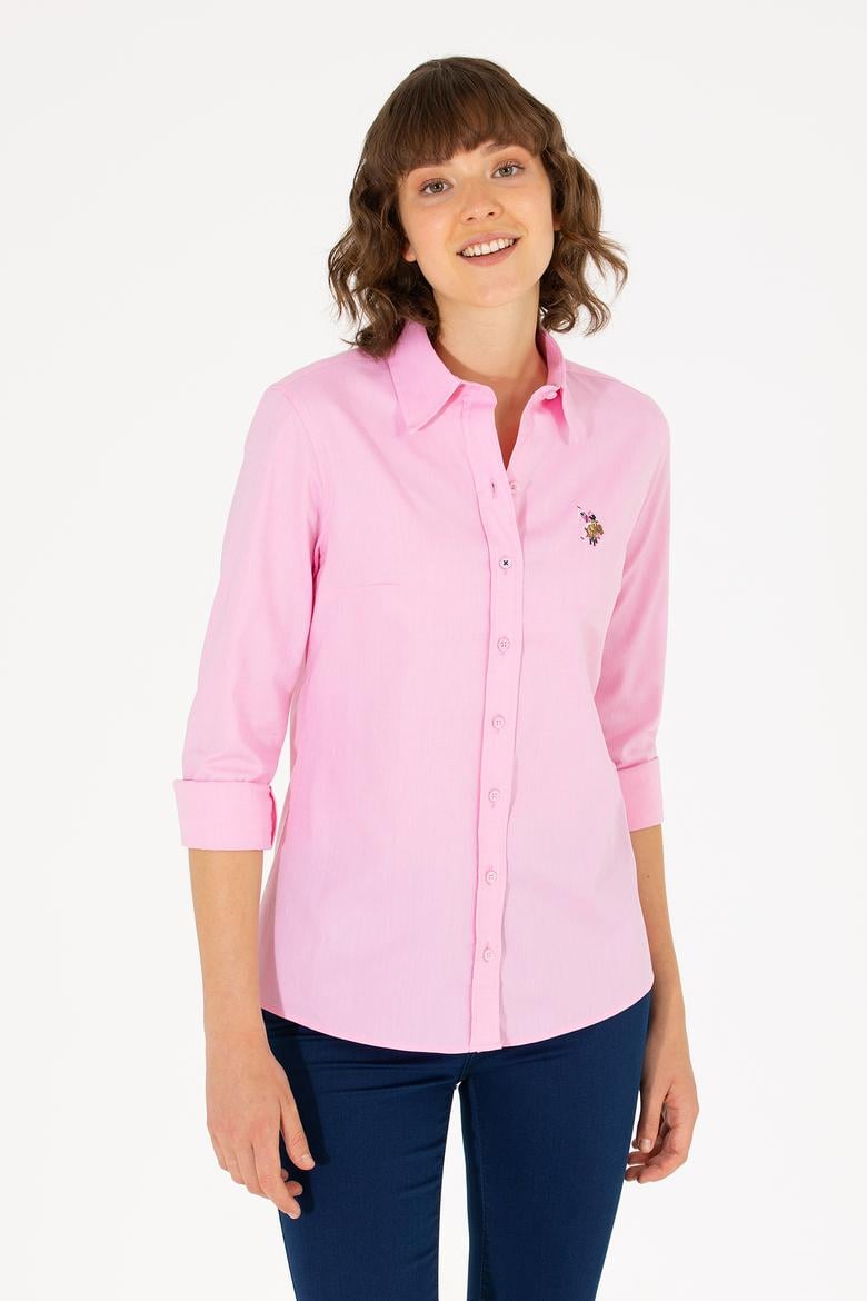 Kadın Manolya Uzun Kollu Basic Gömlek