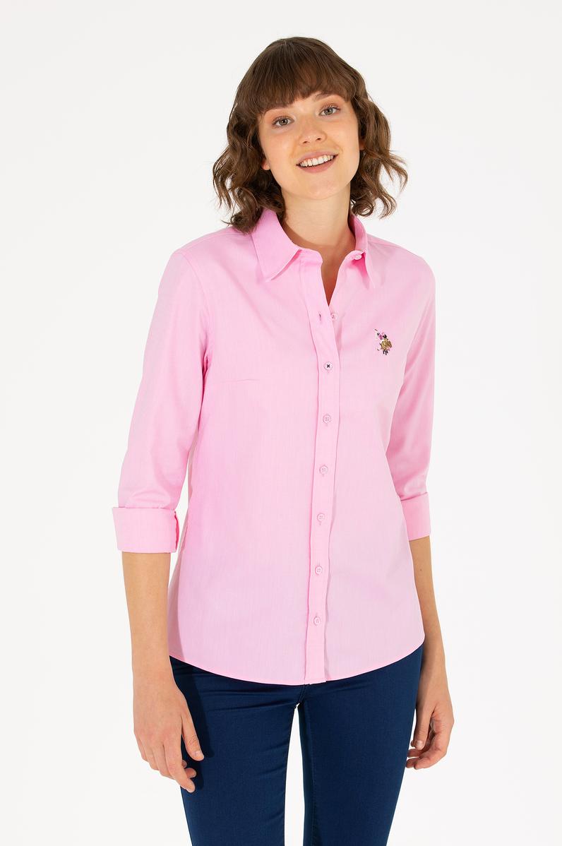 Kadın Manolya Uzun Kollu Basic Gömlek