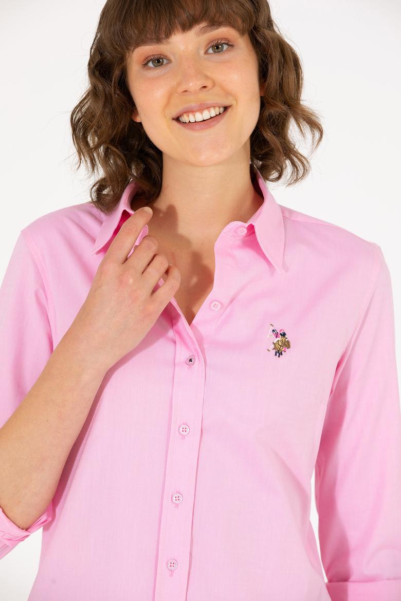 Kadın Manolya Uzun Kollu Basic Gömlek - 50262849059