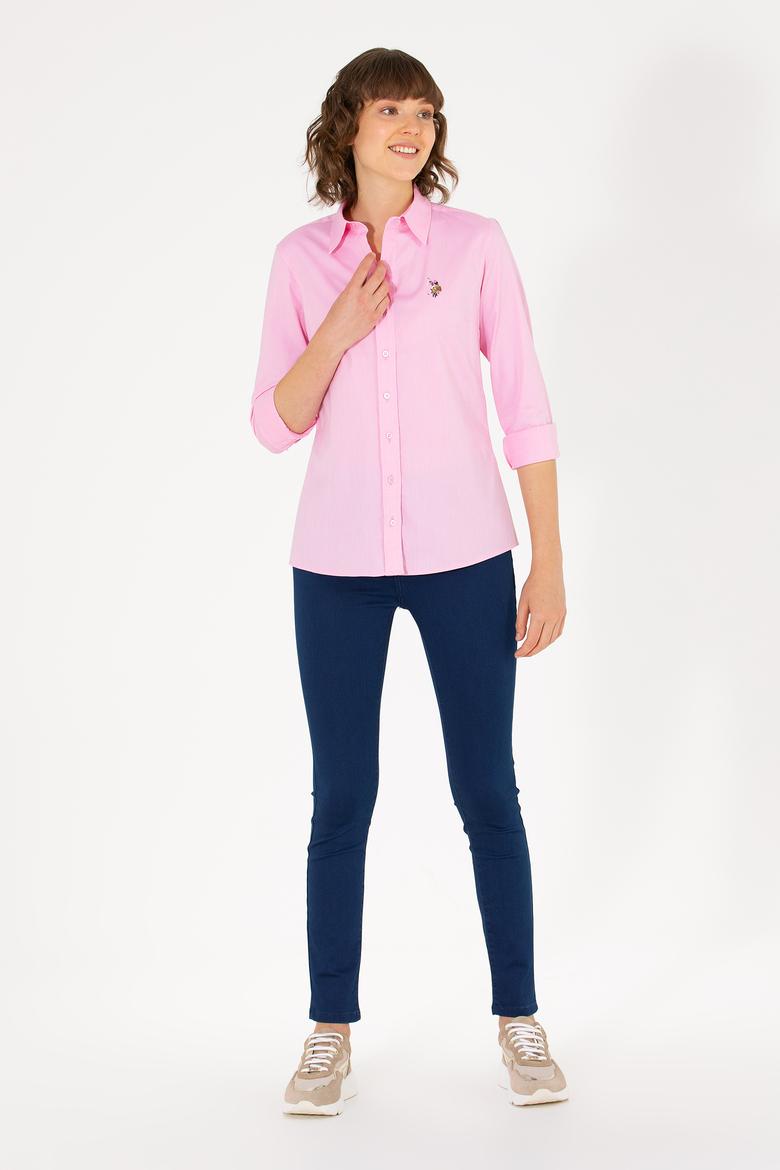 Kadın Manolya Uzun Kollu Basic Gömlek - 50262849059