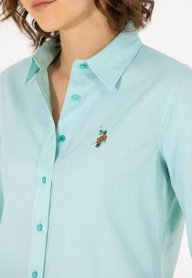 Kadın Mint Uzun Kollu Basic Gömlek - 50262849069