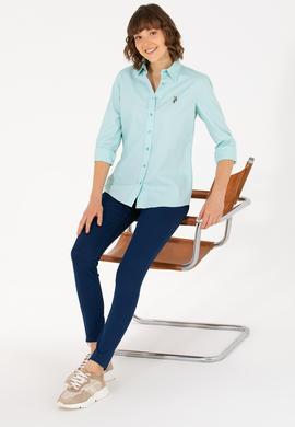 Kadın Mint Uzun Kollu Basic Gömlek - 50262849069