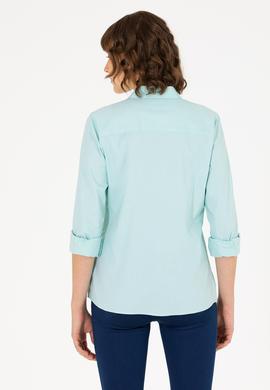 Kadın Mint Uzun Kollu Basic Gömlek - 50262849069