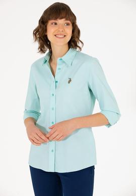 Kadın Mint Uzun Kollu Basic Gömlek - 50262849069