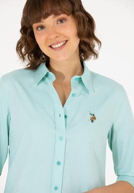 Kadın Mint Uzun Kollu Basic Gömlek - 50262849069