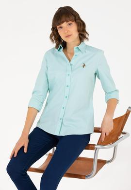 Kadın Mint Uzun Kollu Basic Gömlek - 50262849069