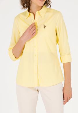 Kadın Açık Sarı Uzun Kollu Basic Gömlek - 50262849101