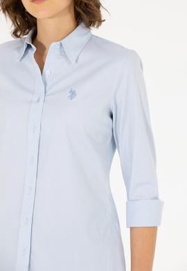 Kadın Açık Mavi Uzun Kollu Basic Gömlek - 50262851014