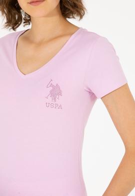 Kadın Manolya V Yaka Basic Tişört - 50263976034