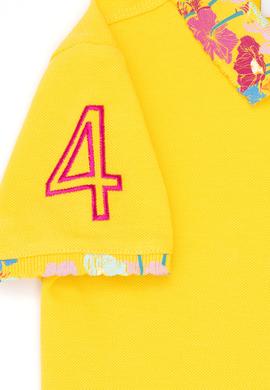 Kız Çocuk Sarı Basic Polo Yaka Tişört - 50265667166