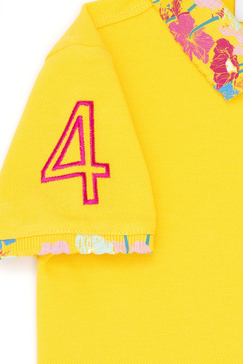 Kız Çocuk Sarı Basic Polo Yaka Tişört - 50265667166