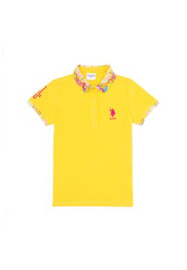 Kız Çocuk Sarı Basic Polo Yaka Tişört - 50265667166