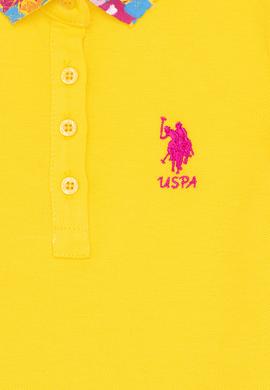 Kız Çocuk Sarı Basic Polo Yaka Tişört - 50265667166