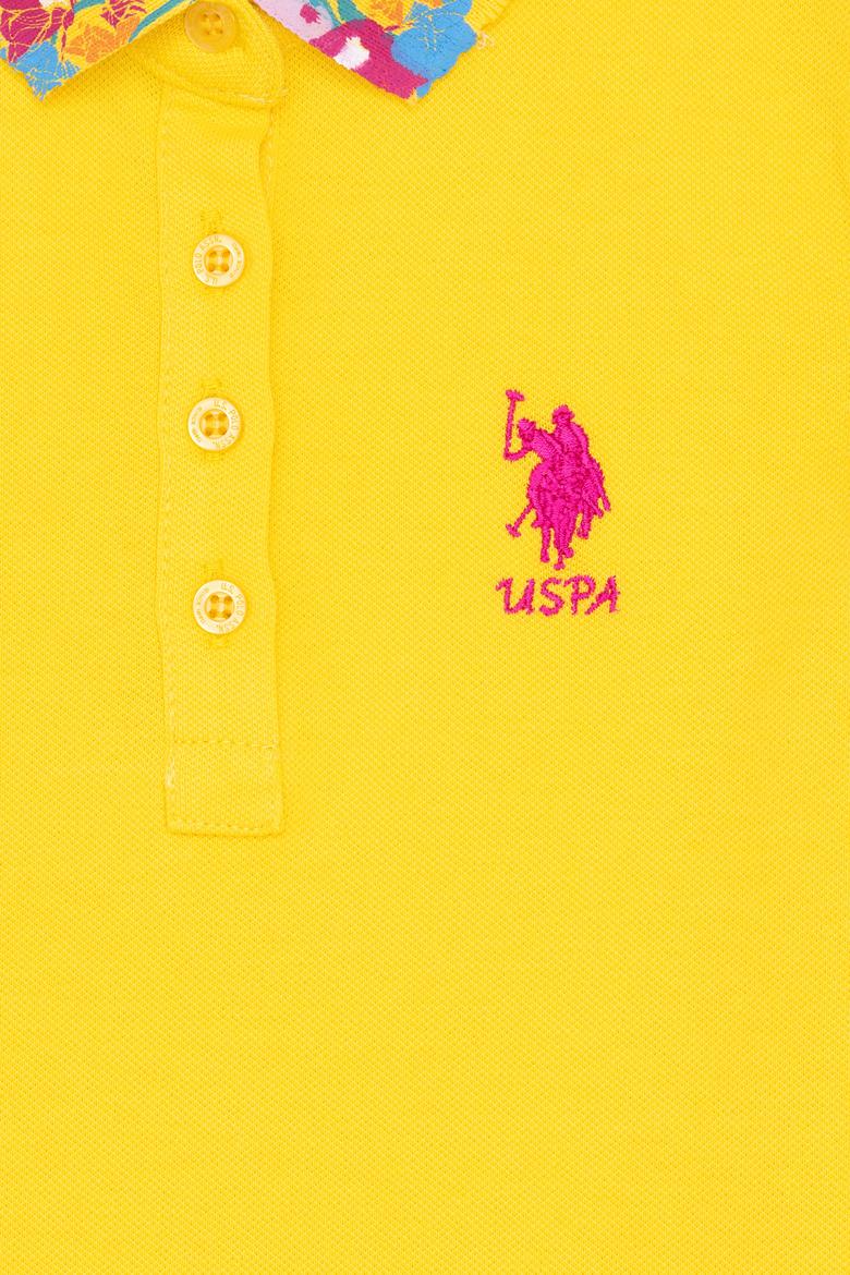 Kız Çocuk Sarı Basic Polo Yaka Tişört - 50265667166