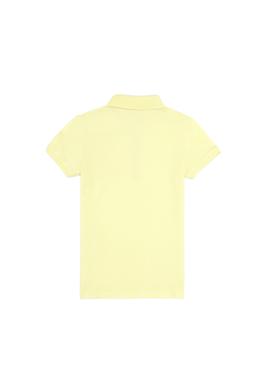 Kız Çocuk Açık Sarı Basic Polo Yaka Tişört - 50265668152