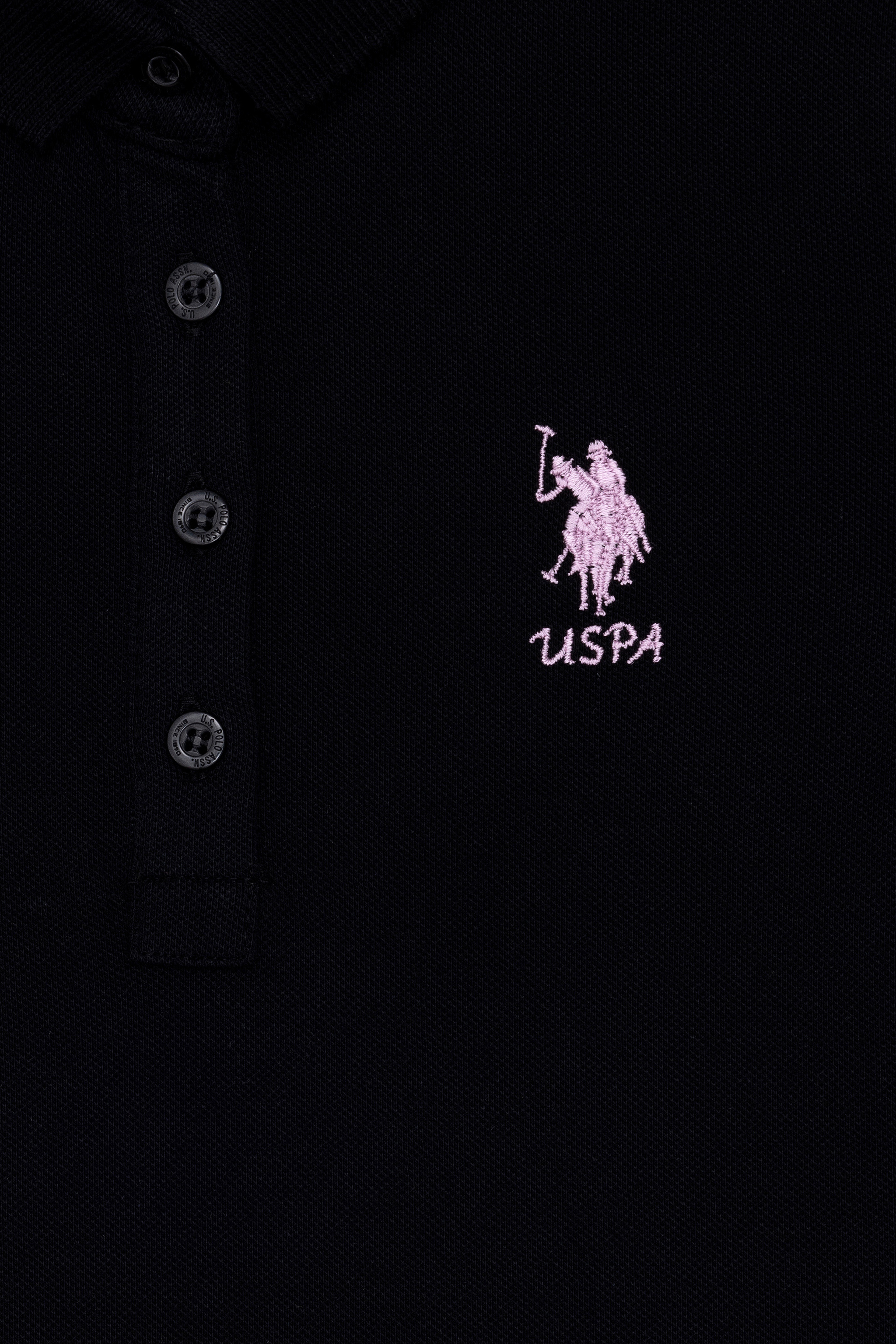 Kız Çocuk Siyah Basic Polo Yaka Tişört - Image 3