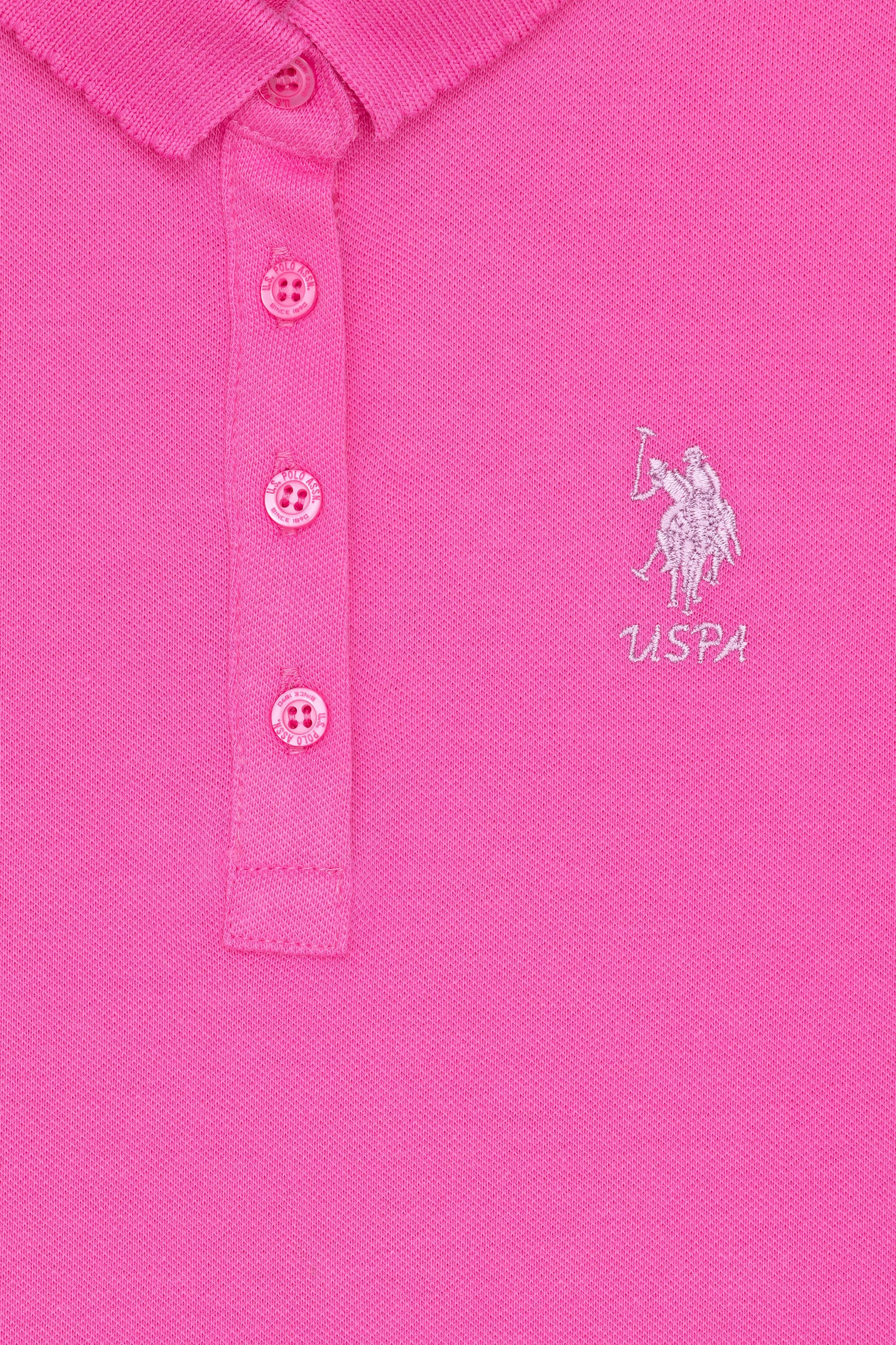 Kız Çocuk Pembe Basic Polo Yaka Tişört