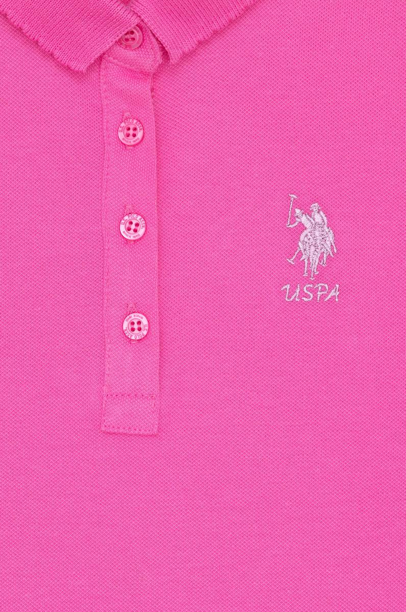 Kız Çocuk Pembe Basic Polo Yaka Tişört