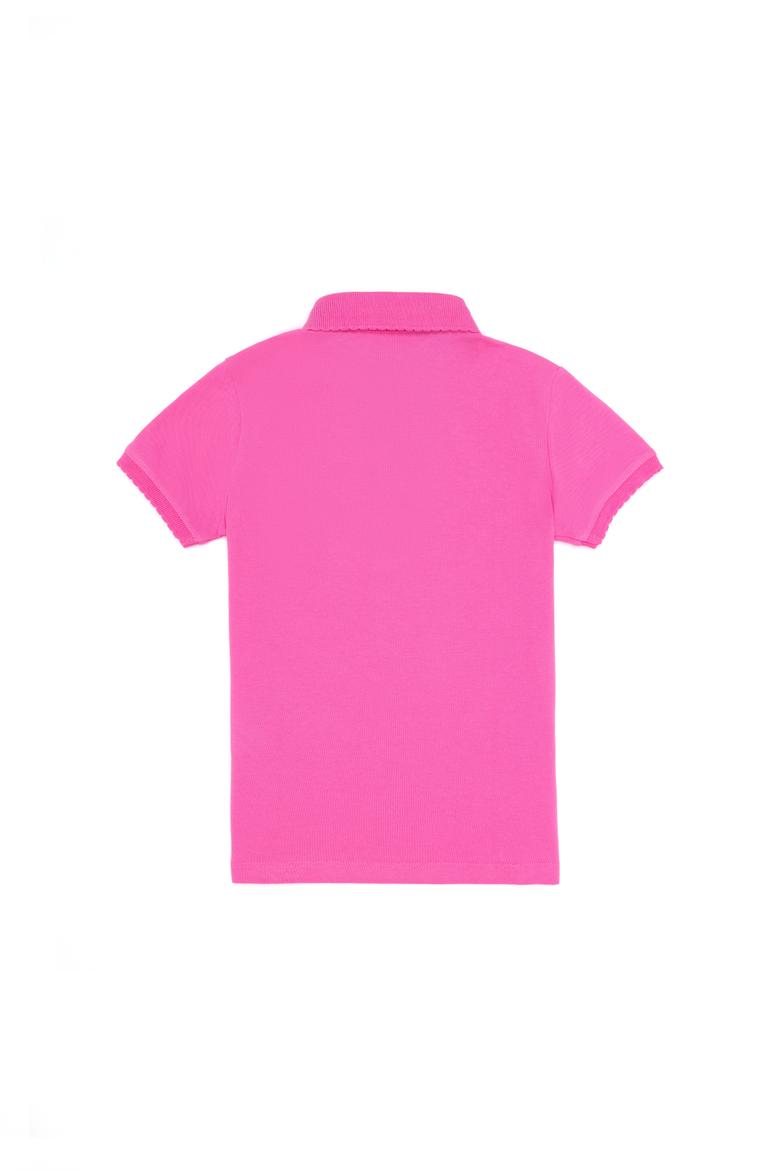 Kız Çocuk Pembe Basic Polo Yaka Tişört - 50265668174
