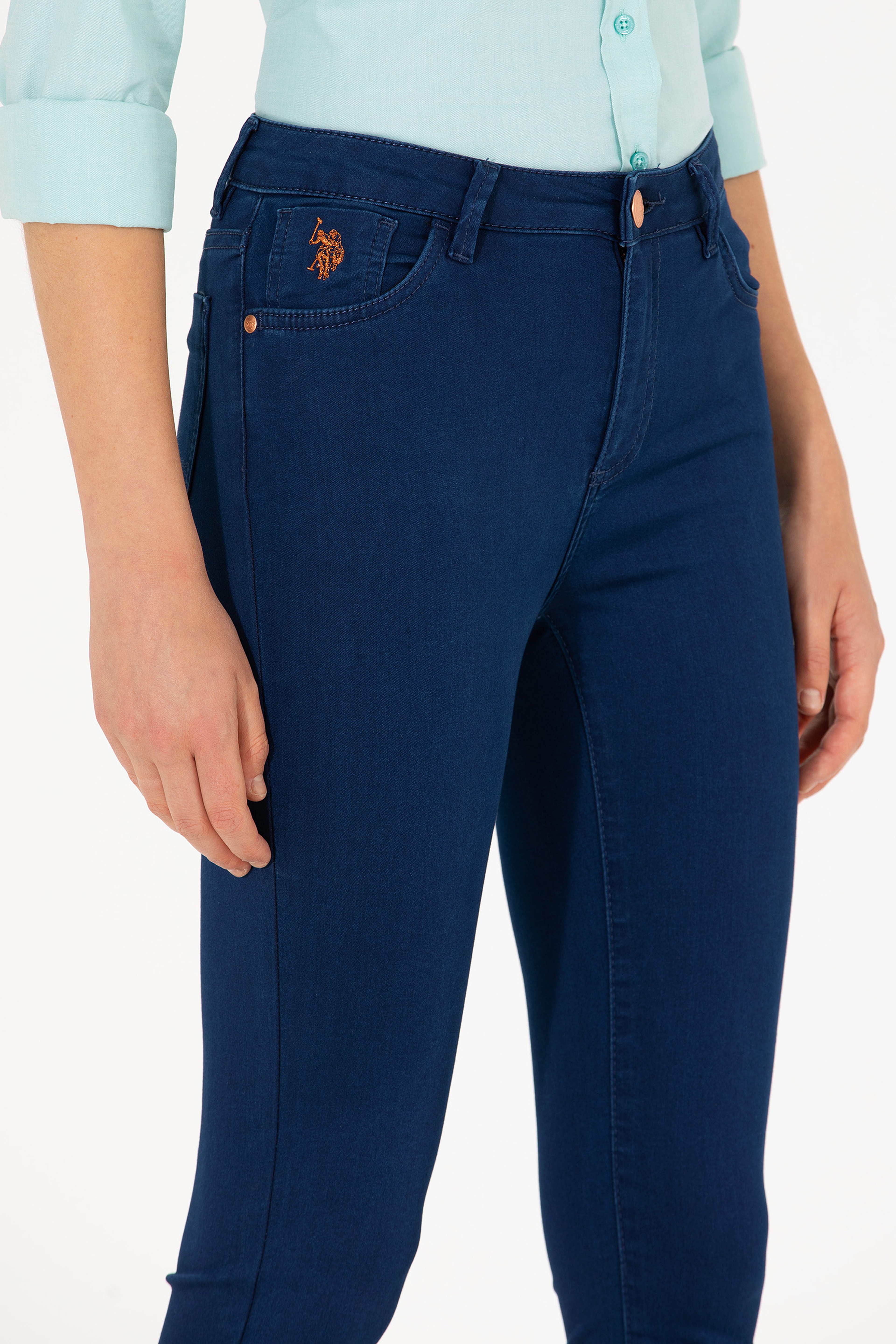 Kadın Açık Mavi Toothpick Fit Jean Pantolon - Image 5