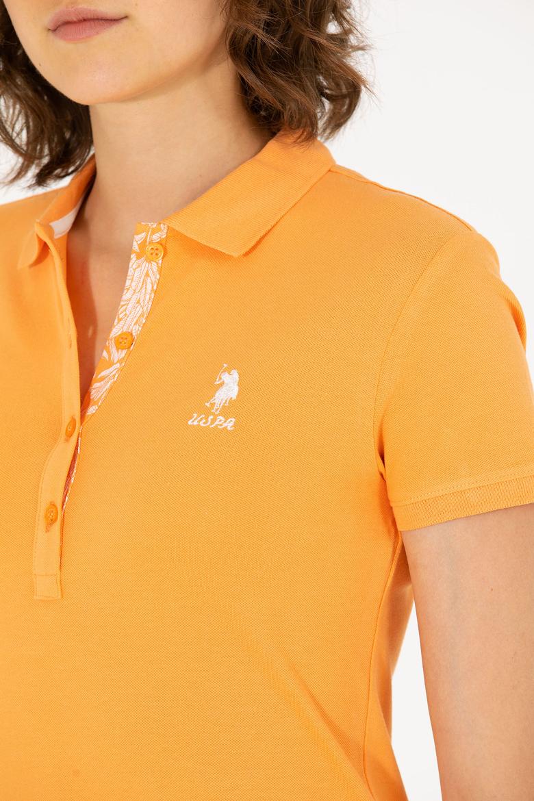 Kadın Turuncu Basic Polo Yaka Tişört - 50266513017