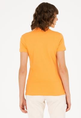 Kadın Turuncu Basic Polo Yaka Tişört - 50266513017