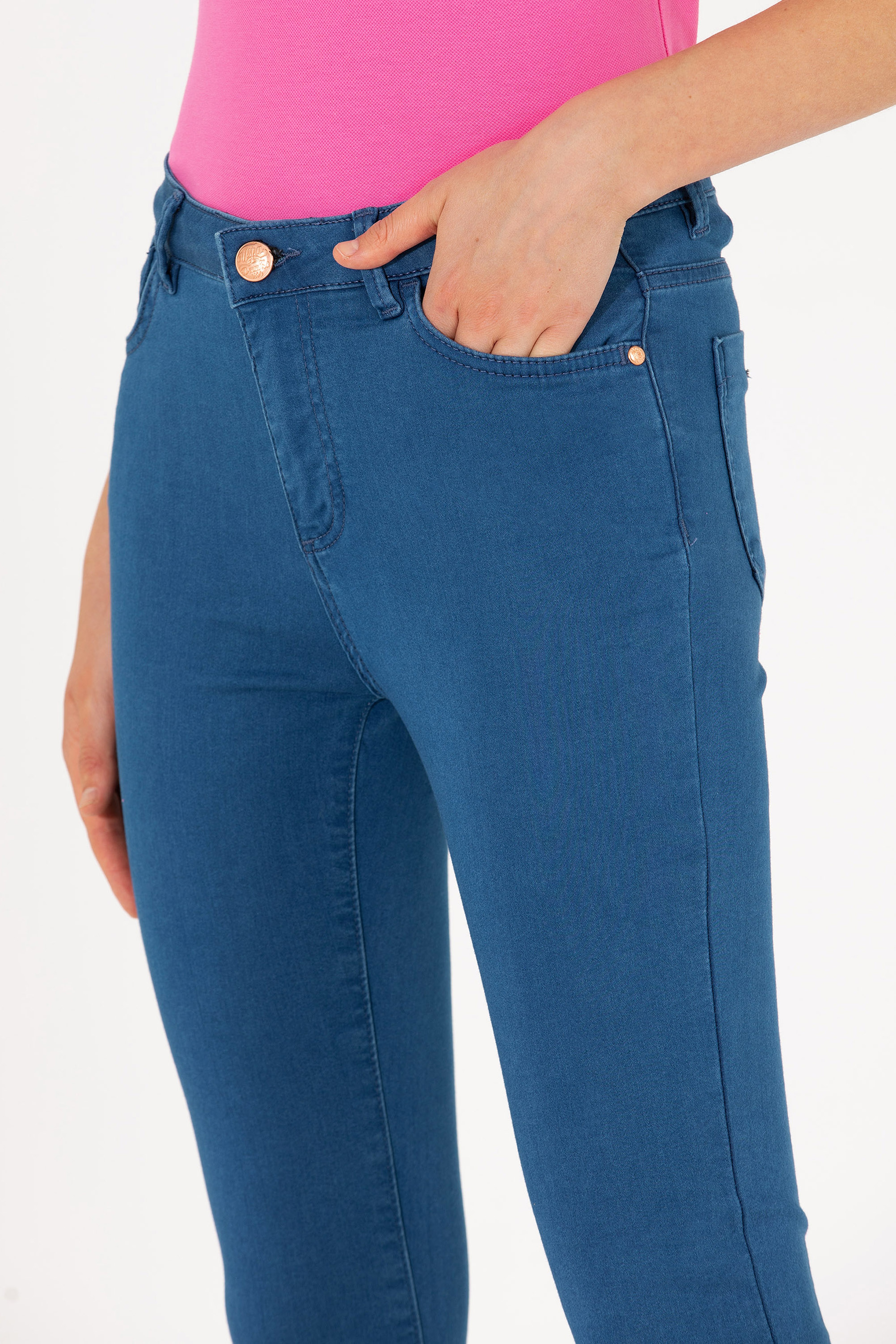 Kadın Mavi Jean Pantolon - Image 6