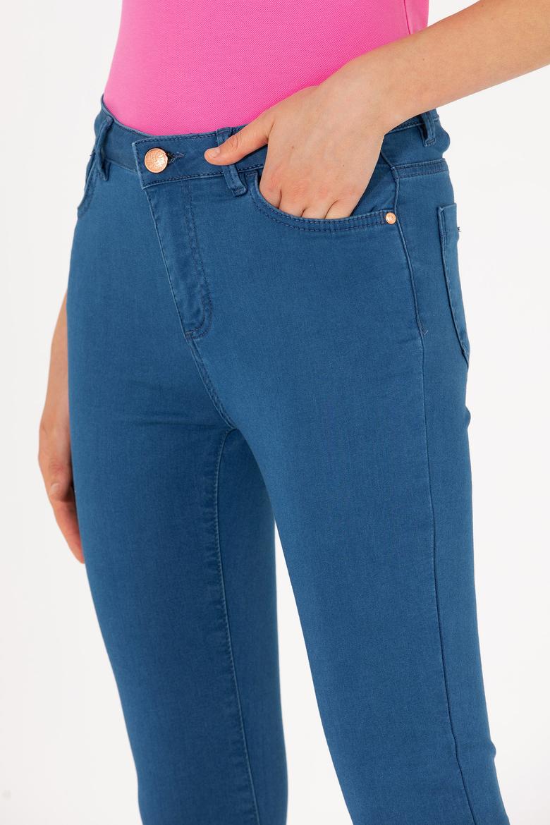 Kadın Mavi Jean Pantolon - 50270319008
