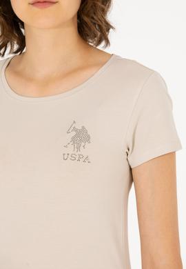 Kadın Taş Bisiklet Yaka Basic Tişört - 50270493048