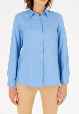 Kadın Mavi Uzun Kollu Gömlek - 50270979005