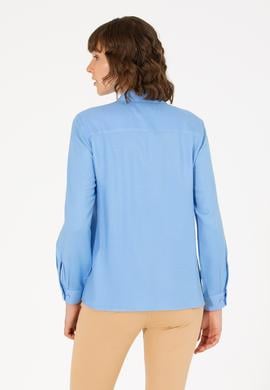 Kadın Mavi Uzun Kollu Gömlek - 50270979005