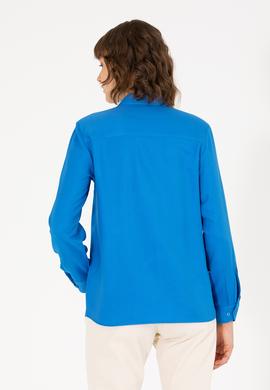 Kadın Saks Uzun Kollu Gömlek - 50270979020