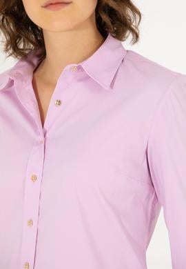 Kadın Manolya Uzun Kollu Basic Gömlek - 50270992046