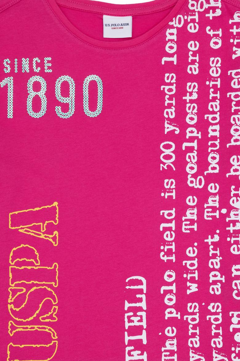 Çocuk Fuşya Bisiklet Yaka Tişört - 50265393026